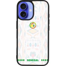 Coque iPhone 16 - Silicone rigide noir Maillot de football Sénégal 2026 personnalisable