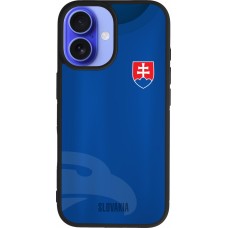 Coque iPhone 16 - Silicone rigide noir Maillot de football Slovaquie