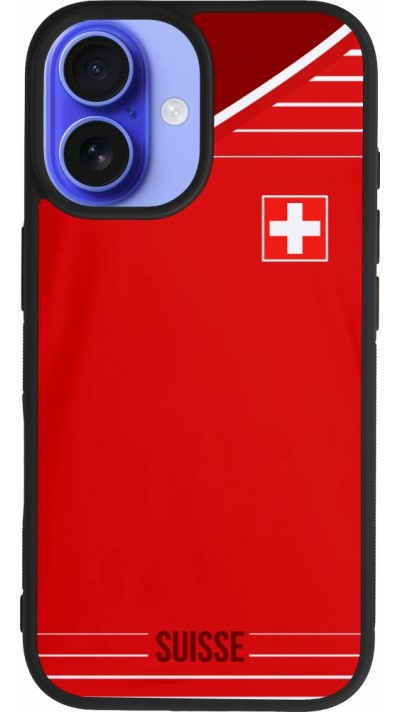 iPhone 16 Case Hülle - Silikon schwarz Football shirt Switzerland 2022