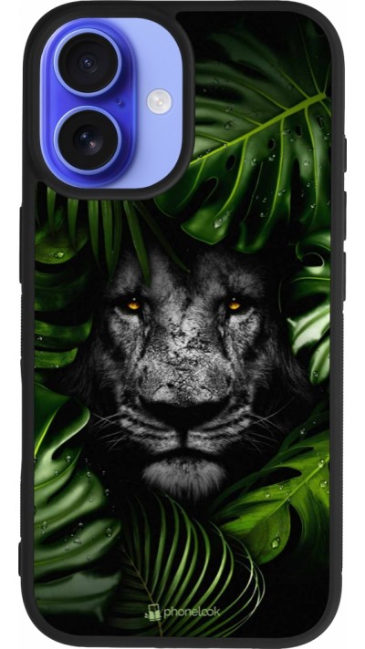 iPhone 16 Case Hülle - Silikon schwarz Forest Lion