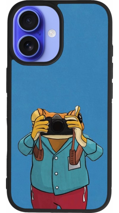 Coque iPhone 16 - Silicone rigide noir Frog with camera DTMF