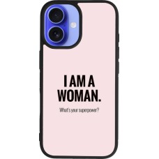iPhone 16 Case Hülle - Silikon schwarz I am a woman