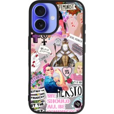 iPhone 16 Case Hülle - Silikon schwarz Girl Power Collage