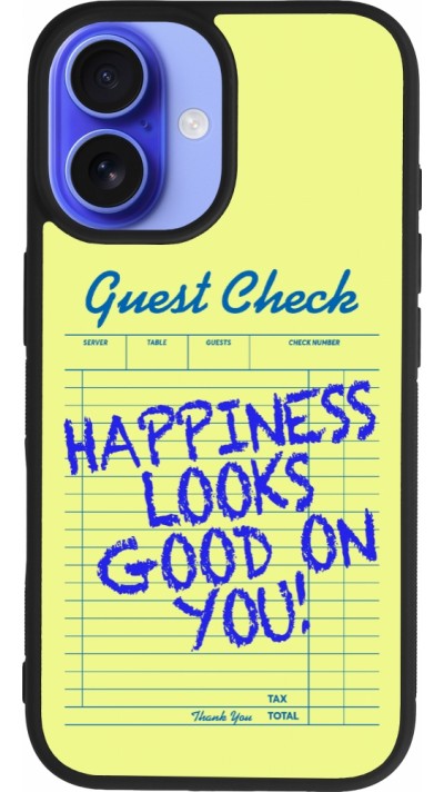 Coque iPhone 16 - Silicone rigide noir Guest check 2026