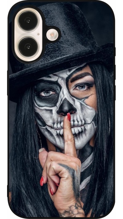 iPhone 16 Case Hülle - Silikon schwarz Halloween 18 19
