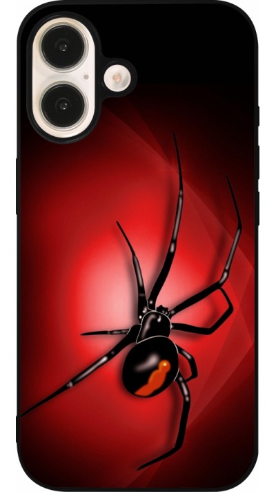 iPhone 16 Case Hülle - Silikon schwarz Halloween 2023 spider black widow