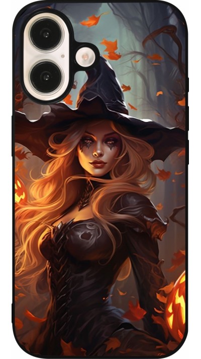 iPhone 16 Case Hülle - Silikon schwarz Halloween 2024 sexy witch