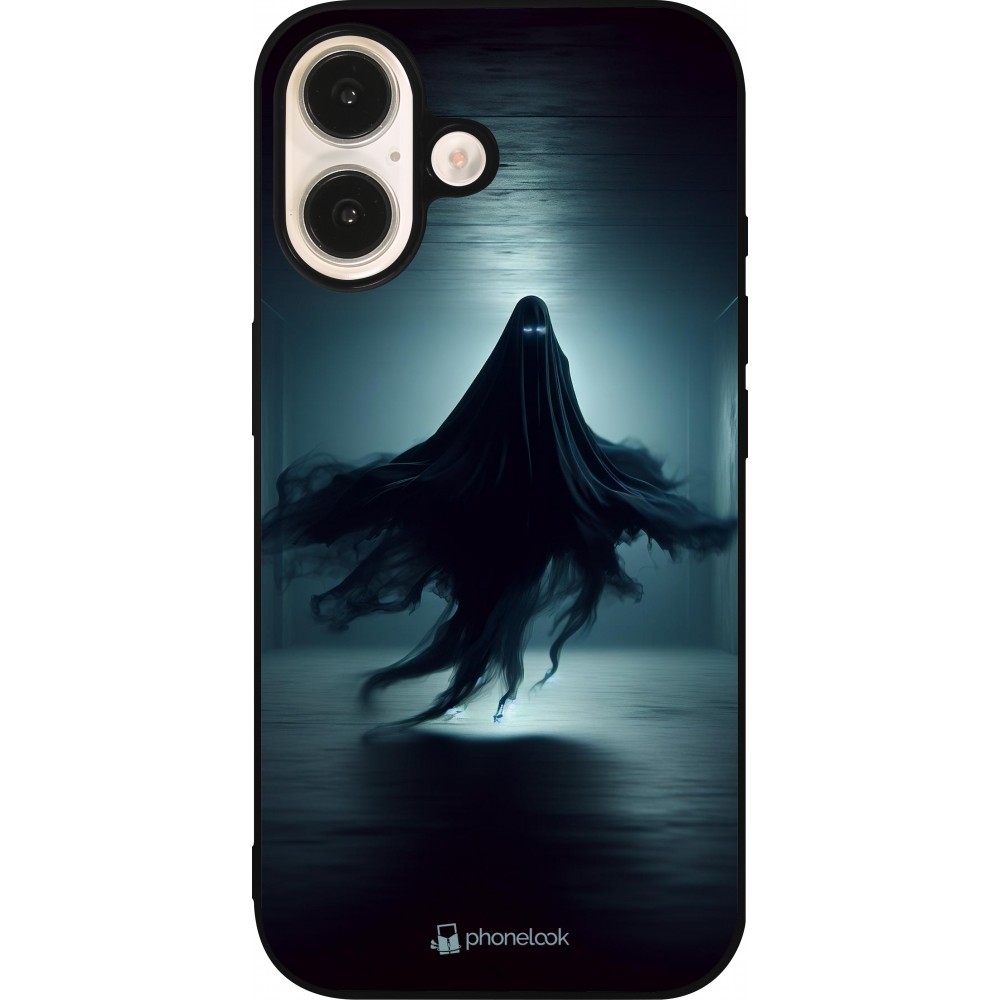 iPhone 16 Case Hülle - Silikon schwarz Halloween 2024 Spektraler Schatten