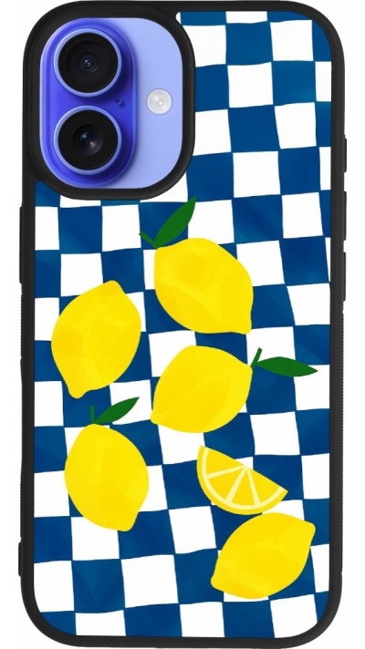 Coque iPhone 16 - Silicone rigide noir Illustration lemons 2026