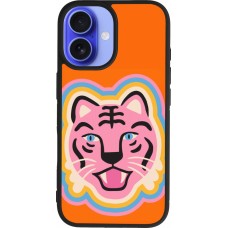 Coque iPhone 16 - Silicone rigide noir Lion colors 2026