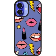 iPhone 16 Case Hülle - Silikon schwarz Lips and lipgloss