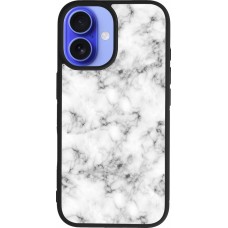 Coque iPhone 16 - Silicone rigide noir Marble 01