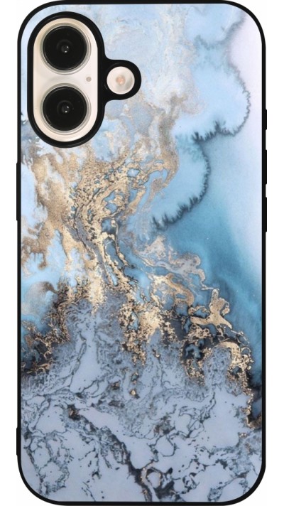 iPhone 16 Case Hülle - Silikon schwarz Marble 04
