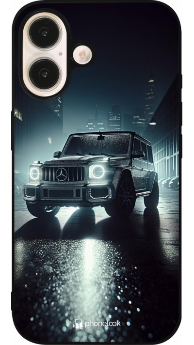 Coque iPhone 16 - Silicone rigide noir Mercedes G AMG Night
