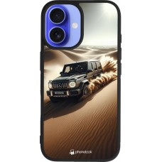 iPhone 16 Case Hülle - Silikon schwarz Mercedes G Drift Wueste