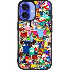 iPhone 16 Case Hülle - Silikon schwarz Mixed cartoons