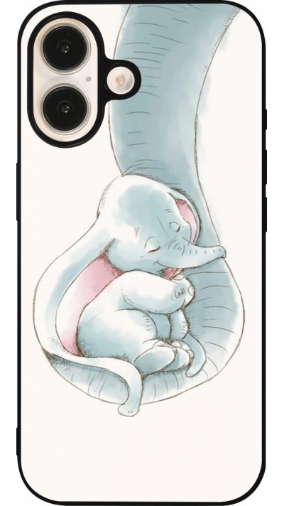 Coque iPhone 16 - Silicone rigide noir Mom 1903