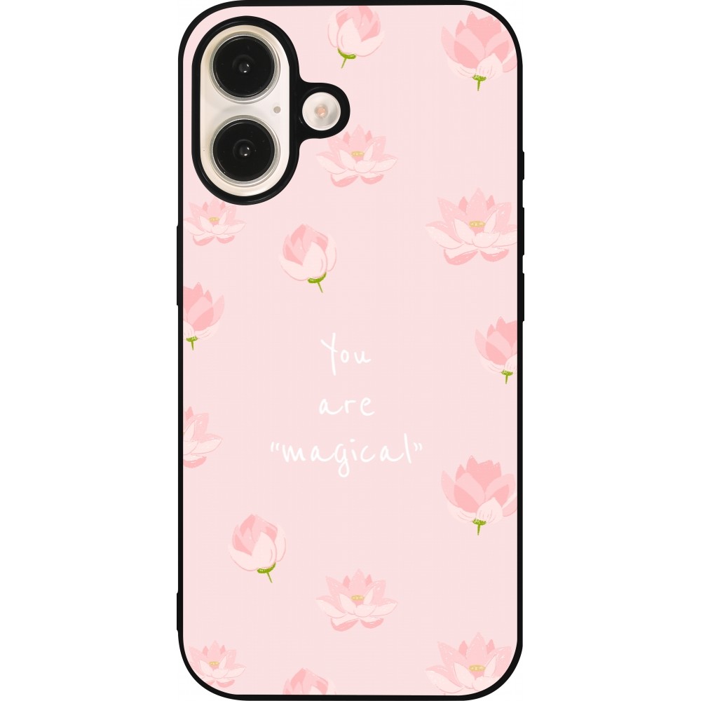 Coque iPhone 16 - Silicone rigide noir Mom 2023 your are magical