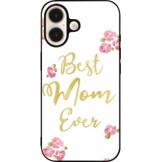 Coque iPhone 16 - Silicone rigide noir Mom 2024 best Mom ever