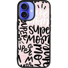 iPhone 16 Case Hülle - Silikon schwarz Mom 2024 Super mom