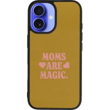 Coque iPhone 16 - Silicone rigide noir Mom 2026 Are Magic