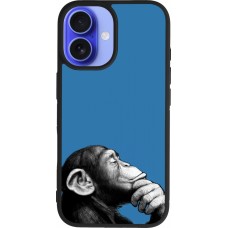 Coque iPhone 16 - Silicone rigide noir Monkey Pop Art