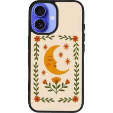 Coque iPhone 16 - Silicone rigide noir Half moon stamp 2026