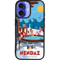 Coque iPhone 16 - Silicone rigide noir Nendaz Mountain Jacuzzi