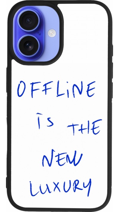 Coque iPhone 16 - Silicone rigide noir Offline is the new luxury