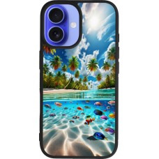 iPhone 16 Case Hülle - Silikon schwarz Strandparadies