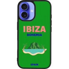 Coque iPhone 16 - Silicone rigide noir Pop Summer Destination Ibiza