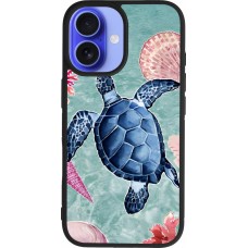 Coque iPhone 16 - Silicone rigide noir Preppy Turtle