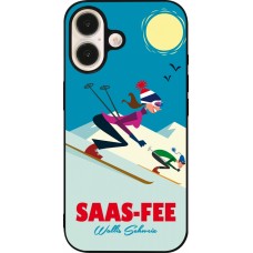 iPhone 16 Case Hülle - Silikon schwarz Saas-Fee Ski Downhill
