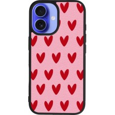 Coque iPhone 16 - Silicone rigide noir Saint Valentines Day 26 Pattern heart