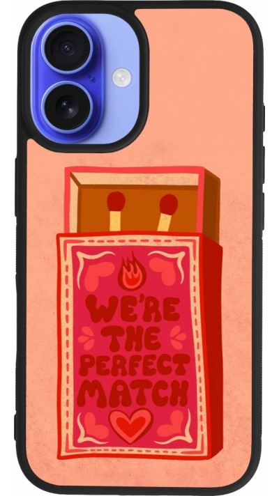 Coque iPhone 16 - Silicone rigide noir Saint Valentines Day 26 Perfect Match