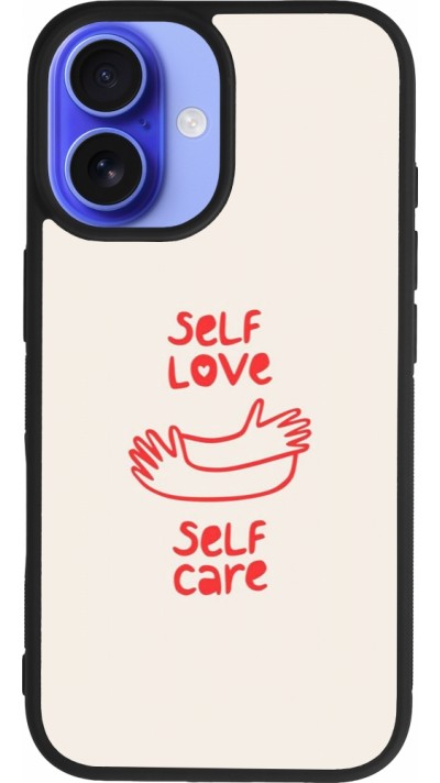Coque iPhone 16 - Silicone rigide noir Saint Valentines Day 26 Self love self care