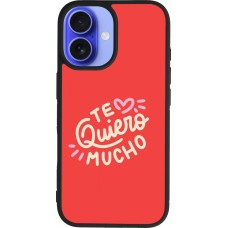 Coque iPhone 16 - Silicone rigide noir Saint Valentines Day 26 Te quiero mucho