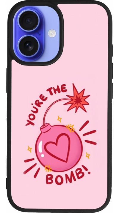 Coque iPhone 16 - Silicone rigide noir Saint Valentines Day 26 You are the bomb