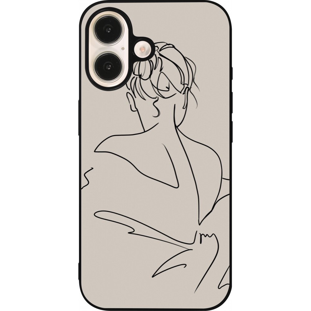 Coque iPhone 16 - Silicone rigide noir Salnikova 05