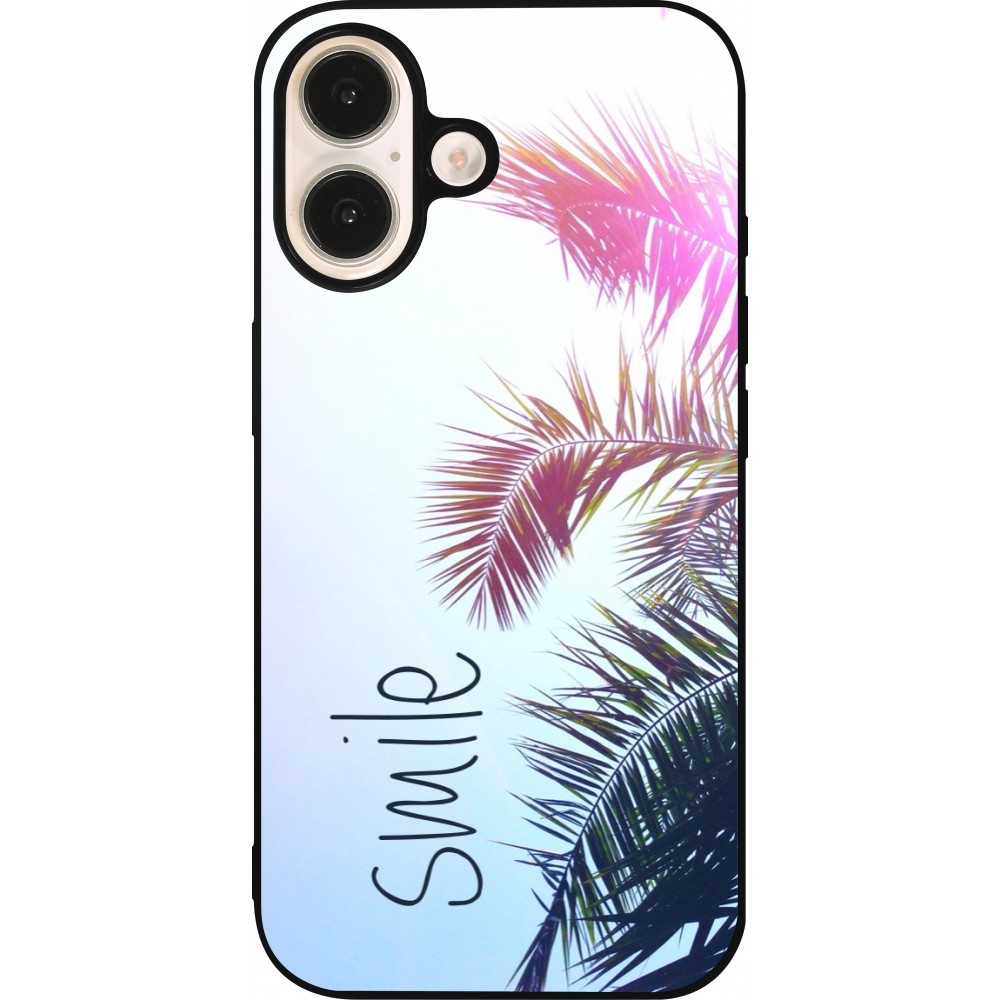 Coque iPhone 16 - Silicone rigide noir Smile 05