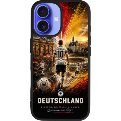 iPhone 16 Case Hülle - Silikon schwarz Fussball Deutschland splash 2026
