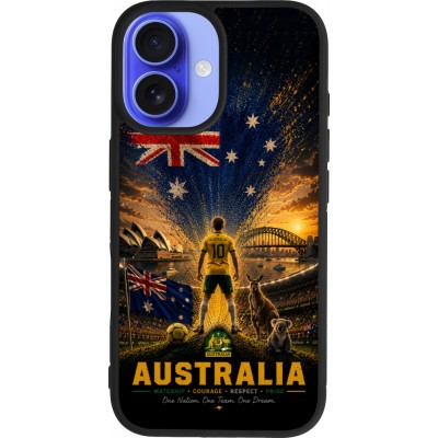 iPhone 16 Case Hülle - Silikon schwarz Fussball Australien splash 2026