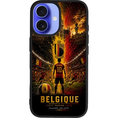 iPhone 16 Case Hülle - Silikon schwarz Fussball Belgien splash 2026
