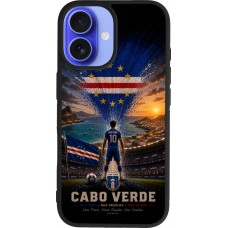 Coque iPhone 16 - Silicone rigide noir Football Cap-Vert splash 2026