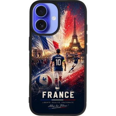 iPhone 16 Case Hülle - Silikon schwarz Fussball Frankreich splash 2026