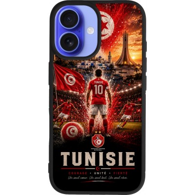 iPhone 16 Case Hülle - Silikon schwarz Fussball Tunesien splash 2026