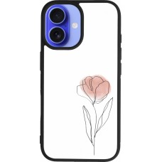 Coque iPhone 16 - Silicone rigide noir Spring 23 minimalist flower