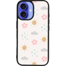 Coque iPhone 16 - Silicone rigide noir Spring 23 weather