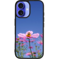 Coque iPhone 16 - Silicone rigide noir Bee on a flower Spring 2026