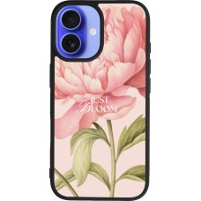 Coque iPhone 16 - Silicone rigide noir Just Bloom Spring 2026